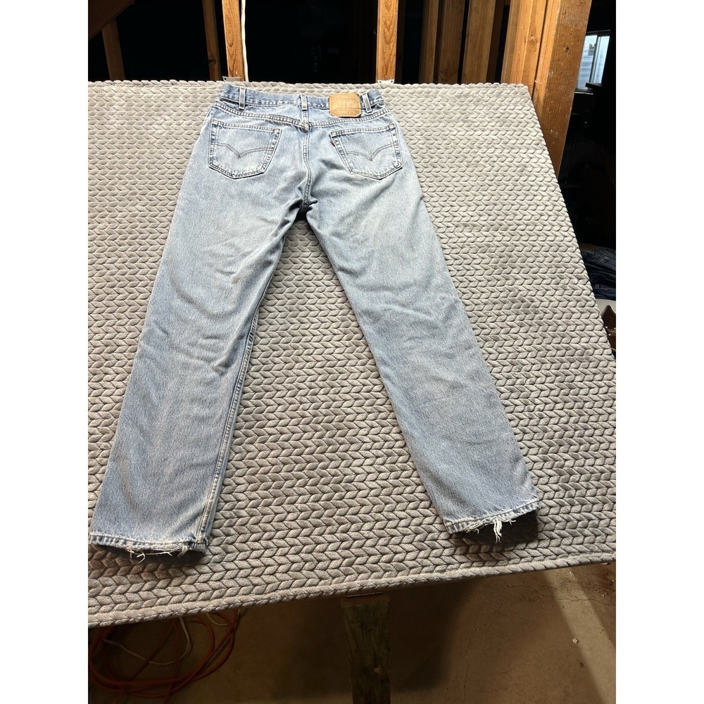 Vintage USA Levis 505 Jeans Mens 36x32 Light Wash Distressed Grunge Y2K Made USA